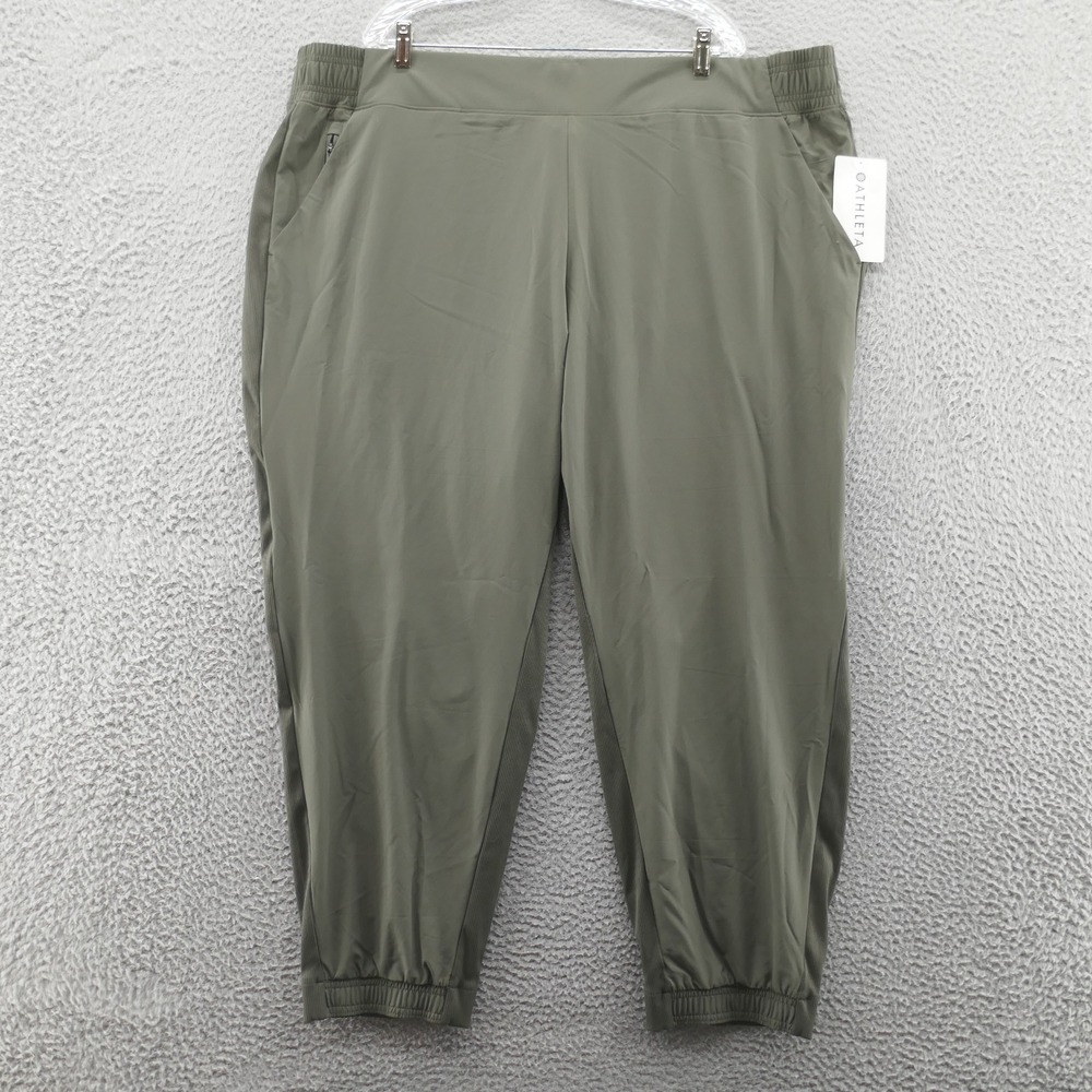 Athleta Womens Brooklyn Jogger Pants 26 Olive Green Lightweight Stretch NEW
